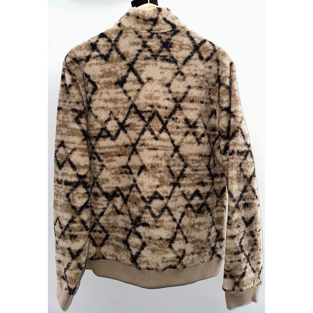 Marine‎ Layer NWT Mason Sherpa Full Zip Jacket In Tan Geo For Men's XL - Picture 4 of 10